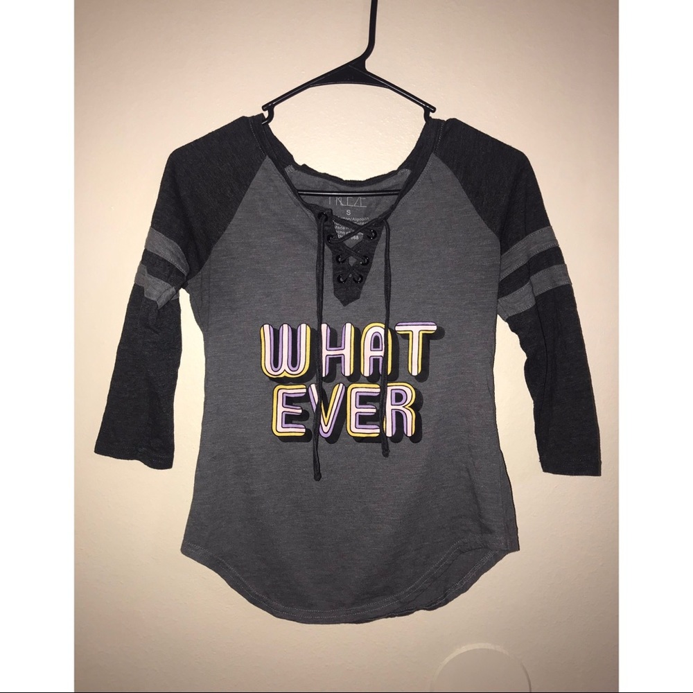 “whatever” Lace Up Shirt